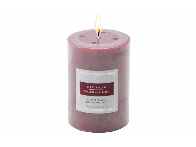 2.75" X 4" SCENTED PILLAR CANDLE (BERRY BELLINI) (8/DISP)